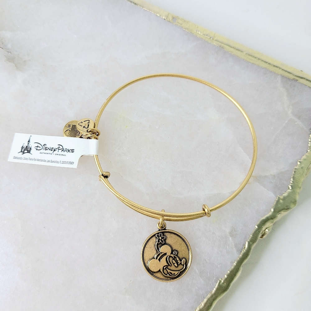 NWT Alex and Ani Disney Parks Mickey 2013 Gold-Tone Bangle Bracelet